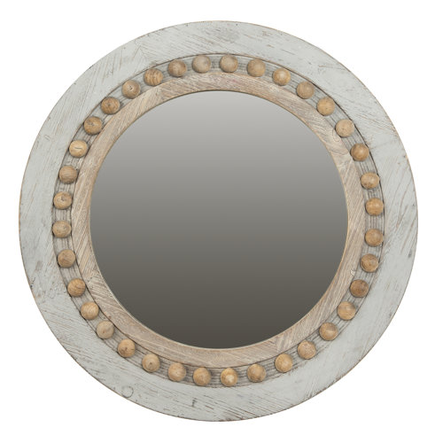 Ophelia & Co. Bevier Round Decorative Wood Wall Accent Mirror & Reviews
